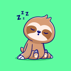 Fototapeta premium Cute Sloth Sleeping Cartoon
