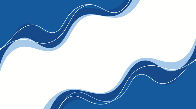 Wavy blue lines move across white background in abstract graphic design