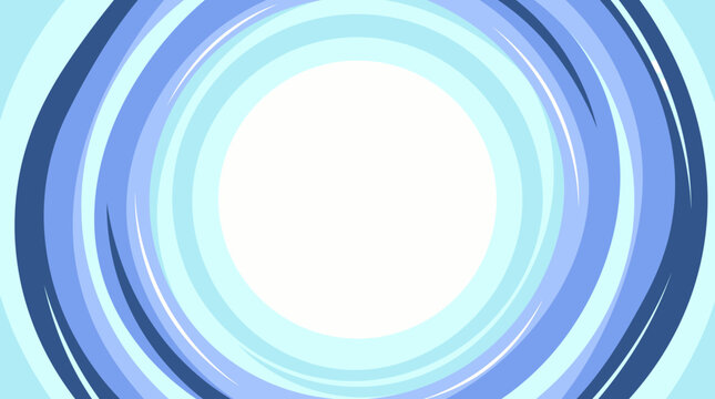 A vibrant blue circular design on a white background with swirling patterns