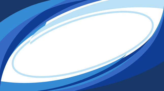 Abstract blue oval shapes swirl in a dynamic graphic design element on a white background