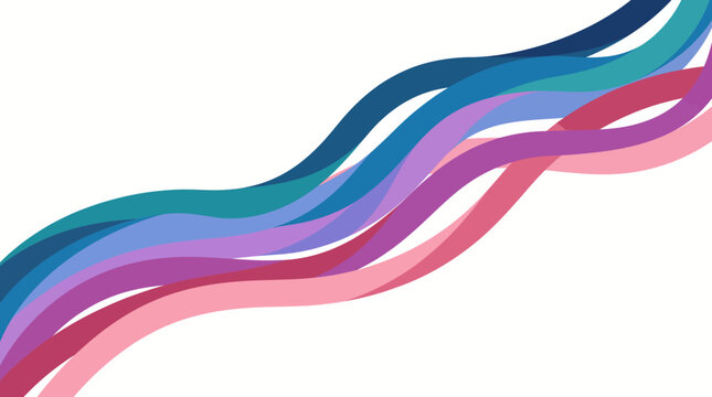 Vibrant multicolored wavy lines flow across abstract illustration