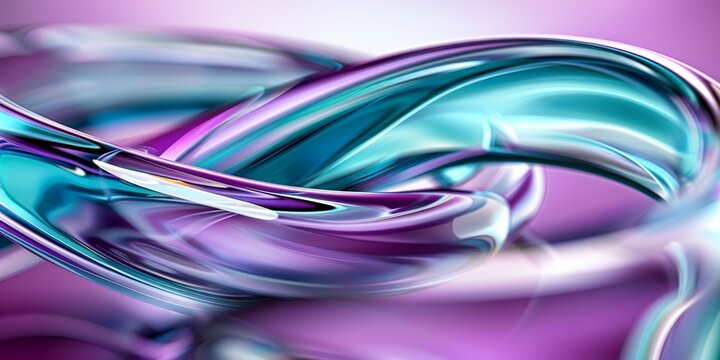 Swirling shapes intertwine in vibrant purple and teal, creating a captivating abstract visual effect