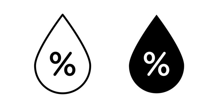 Humidity Icon represents moisture levels, weather monitoring, and climate measurement with an editable outline vector illustration.