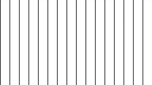 Geometric vertical blinds wipe transition from white to black background