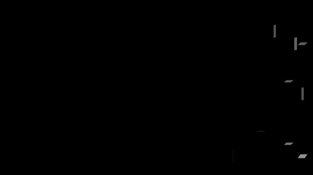 Geometric digital pixel glitch block transition from white to black