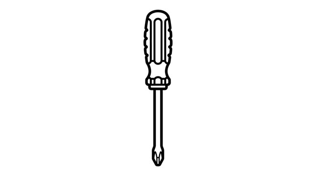 Simple line art illustration of a crosshead screwdriver isolated on white background