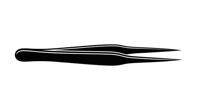 Black precision tweezer tool with fine pointed tips on white background