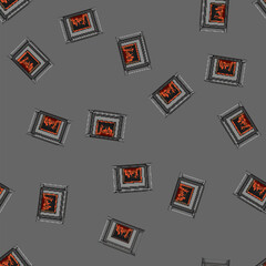Obraz premium seamless pattern fire fireplace cartoon. fire fireplace sign vector