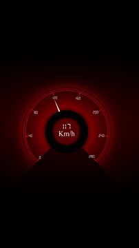 Digital speedometer measures high speed data transfer rates. Automotive speedometer visualizes high performance processing acceleration. Industrial measurement using a speedometer.