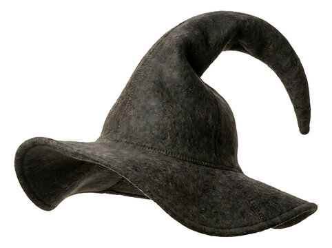 Worn wizard hat isolated on transparent background