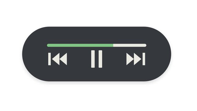 Minimal Dark Music Player Interface with High Contrast Design and Bright Green Progress Bar, Easy-to-Read Layout for Audio Playback, Suitable for Night Mode and Dark Theme Applications