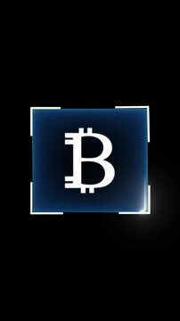 Digital bitcoin symbol represents modern cryptocurrency markets. Futuristic bitcoin symbol visualizes blockchain transactions. Electronic finance concept with bitcoin symbol.