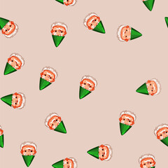 Obraz premium seamless pattern funny garden gnome cartoon. funny garden gnome sign vector