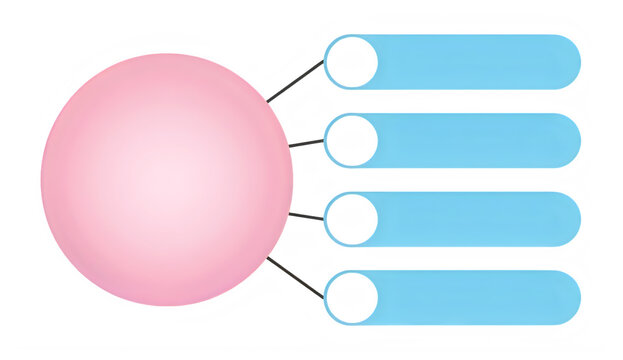 Modern pink and blue infographic mind map template with four steps