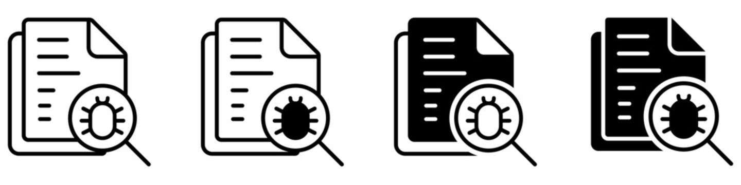 Code error icon vector set. Programming bug illustration sign collection. Software error symbol. Debugging logo or mark.