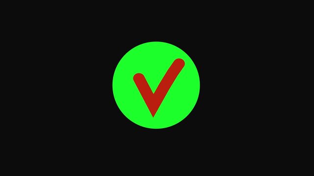 A red checkmark inside a small circle.
A symbol of confirmation and success.