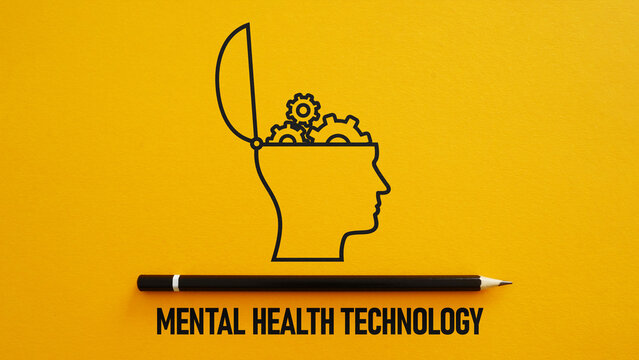 Mental Health Technology Concept with AI Powered Emotional Support, Digital Therapy, Wellness Monitoring, Telehealth Innovation, Mood Tracking, Stress Management and Personalized Care