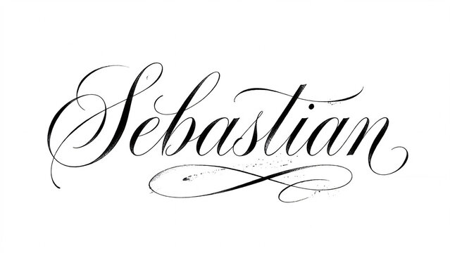 Beautifully handcrafted calligraphic script lettering with elegant flourishes, conveying sophistication and artistic personal style for custom designs