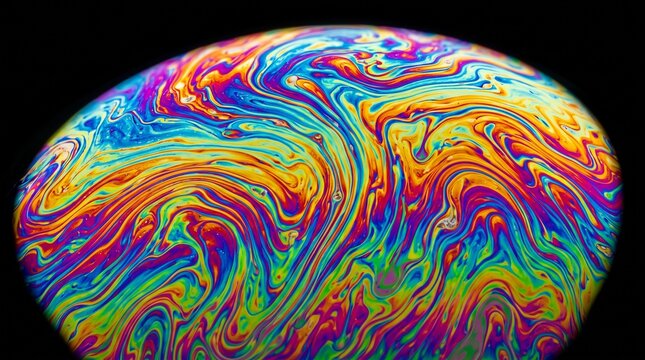 colorful bubble rainbow bubble swirly pattern multicolored sphere vibrant colors soap bubble iridescent bubble shimmering colors kaleidoscope effect abstract pattern