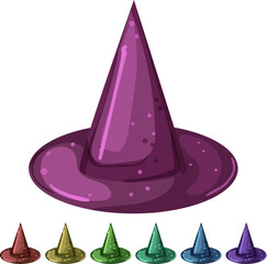 Obraz premium costume wizard hat cartoon. costume wizard hat sign colorful illustration