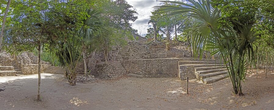 Ancient Maya Structures at Coba Archaeological Site