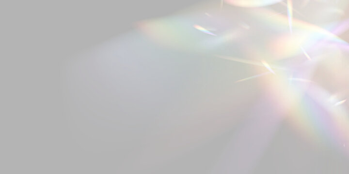 Crystal rainbow flare spreads luminous colors through transparent reflections. PNG graphic delivers clean optical highlights. Excellent for fantasy themed artwork.

