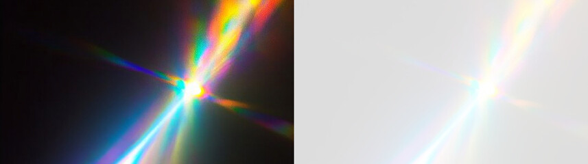 Crystal prism diamond composition with rainbow dispersion, glass caustics, chromatic refraction and transparent luminous festive background design