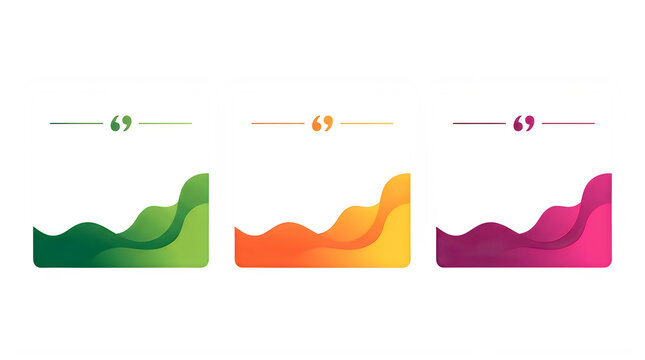 Colorful abstract wave graphs with quotation marks on white background transparent background
