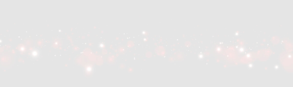 Bright Christmas glitter fills the festive scene. Red bokeh particles create a soft glow. PNG overlay for cards, posters, and promotions.