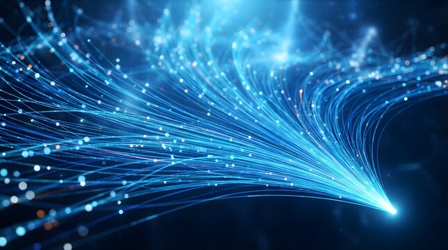 Abstract digital fiber optic data stream flow
