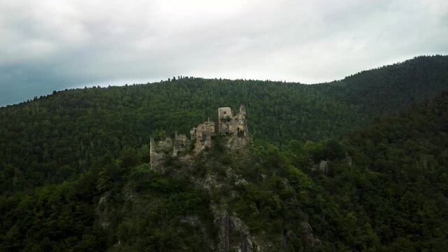 Star&yacute; hrad (Starhrad Castle) Ruins, Slovakia &ndash; Cinematic 4K Drone Aerial