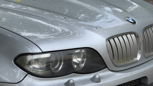 BMW X5 E53 first generation SUV front view showing iconic kidney grille, headlights and recognizable BMW automotive styling