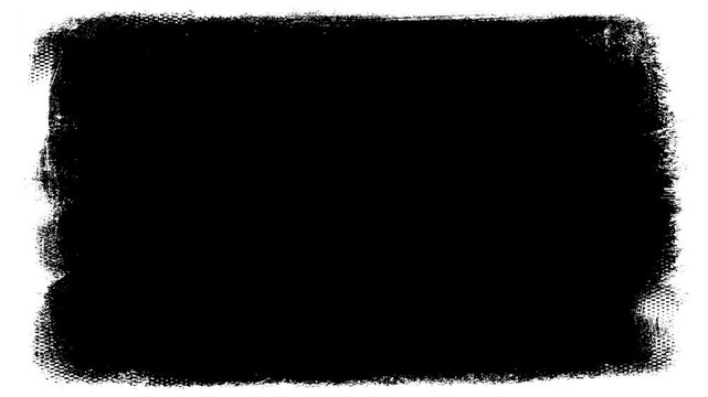 Video effect.Abstract black and white grunge border with scratches and paint splatters.Perfect for vintage film effects