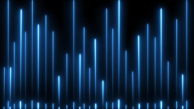 Abstract background animation loops glowing blue neon energy lines on black. Creative digital multimedia production tools require an abstract background animation file.