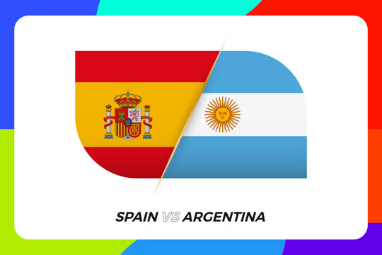 Spain vs Argentina International Sports Tournament Icon.