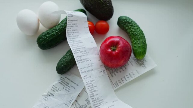 A food basket for people consisting of vegetables and produce. Economic crisis and inflation, devaluation of money