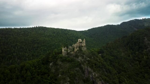 Star&yacute; hrad (Starhrad Castle) Above the V&aacute;h River, Slovakia &ndash; Epic Aerial Drone Footage