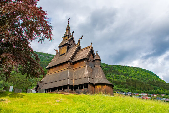 Norwegen, Stabkirche von Borgund ist das &auml;lteste Holzgeb&auml;ude Europas