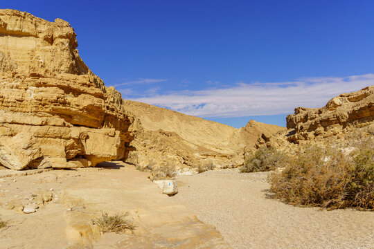 Desert landscape, inside Makhtesh (crater) Ramon
