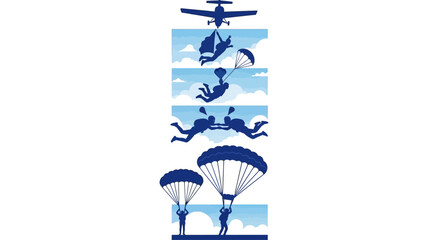 Skydiving Progression Concept Illustration © Rain
