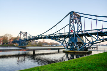 Fototapeta premium View of the Kaiser Wilhelm Bridge in Wilhelmshaven. 