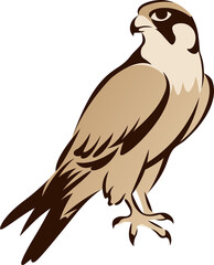 Fototapeta premium Hawk clipart, traditional chinese brush painting style