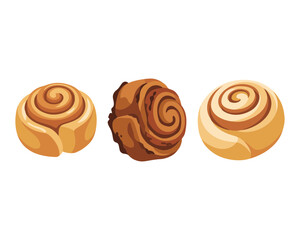 Fototapeta premium Cinnamon rolls sweet baked dessert pastry 1.