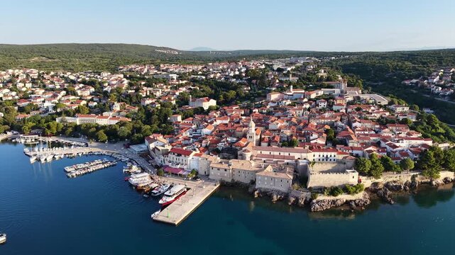 Historic Old Town of Krk on Krk Island Croatia
