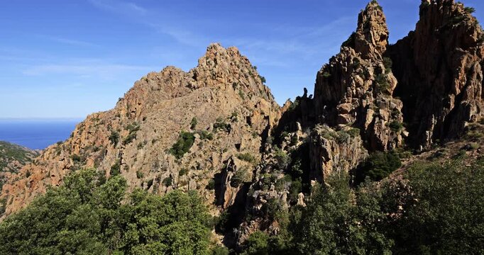 Corsican calanques of Piana, Gulf of Porto, Corse du Sud department, Corsica, France.