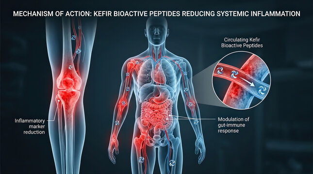 Understanding the mechanism of action how kefir bioactive peptides reduce systemic inflammation and modulate immune response