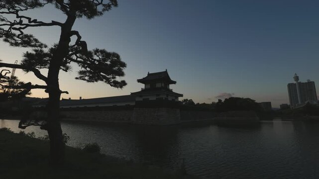 Taiko Yagura in Hiroskima, Japan at evening