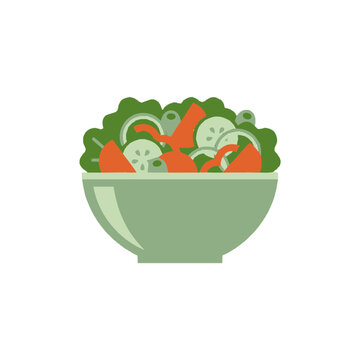 Fresh Salad Bowl Illustration - Healthy Food Concept