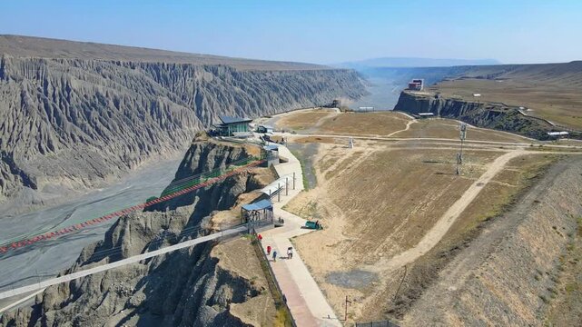 Aerial View of Dushanzi Grand Canyon Geological Wonder in Karamay, Xinjiang, China