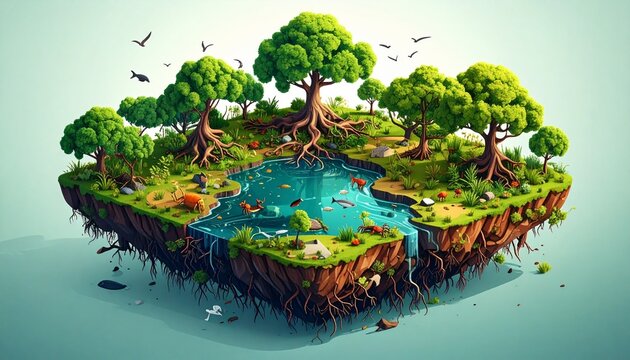 Vibrant underwater coral reef ecosystem with tropical fish.